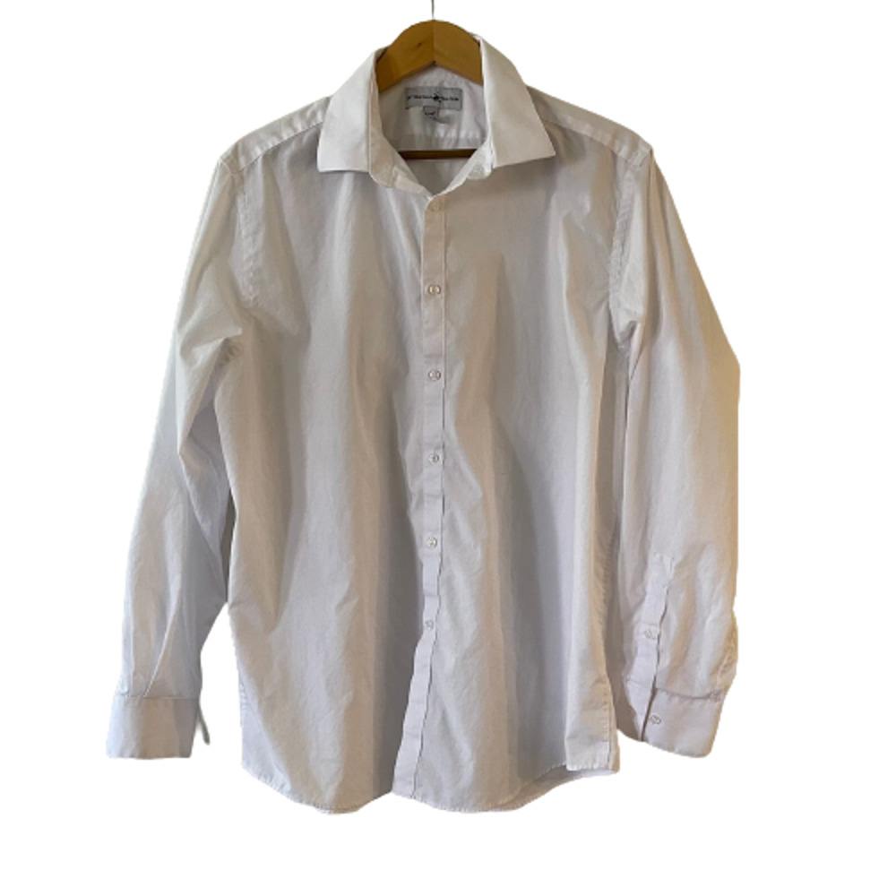 Beverly Hills Polo Club 17-17.5 XL Men White Dress Shirt Button Down Long Sleeve